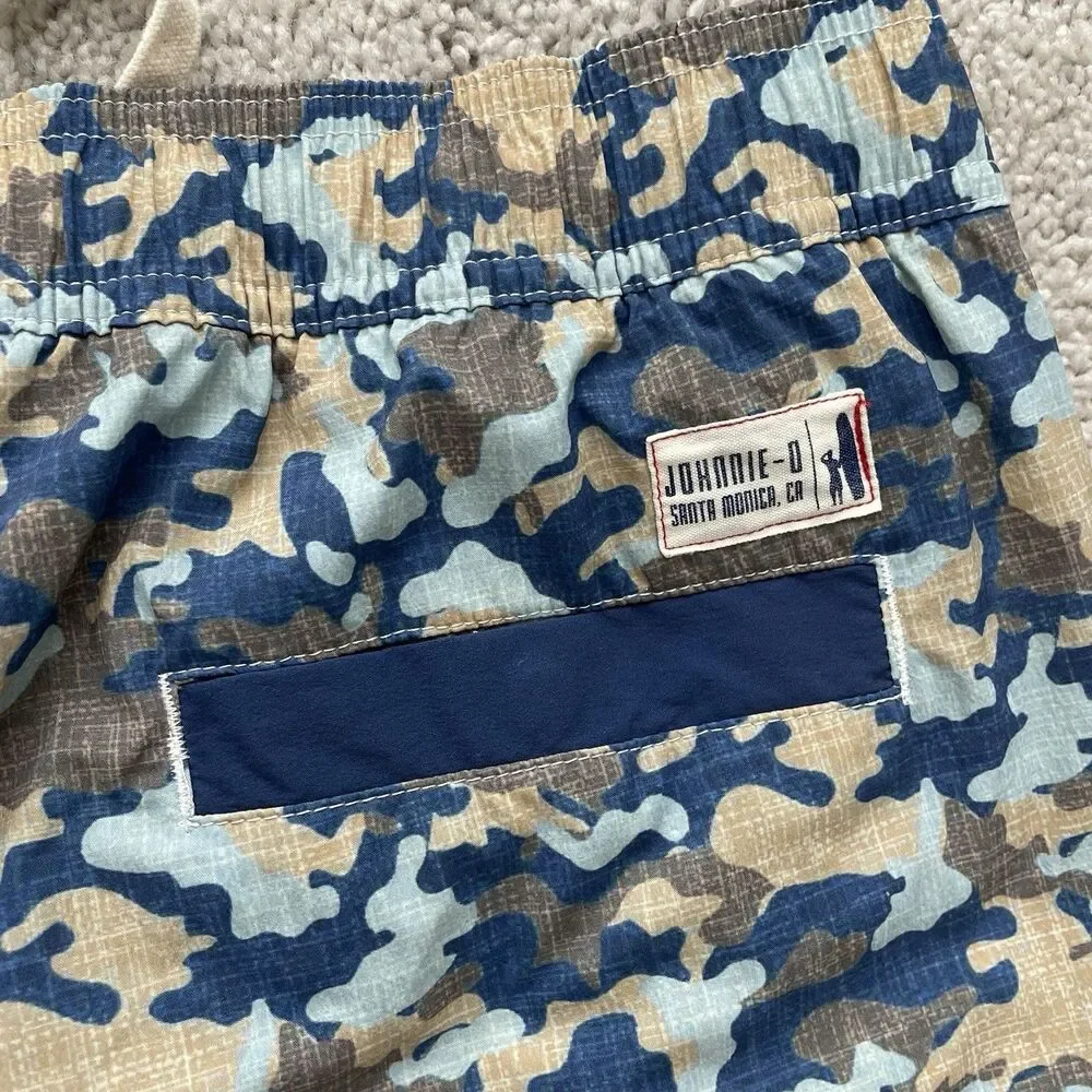 Johnnie O Trunks Mens Camo Swimwear Athleisure Nautical Trunks 29Wx7L